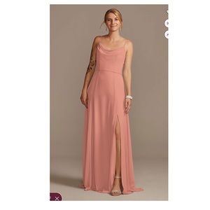 David’s Bridal Coral Bridesmaids dress, size 2